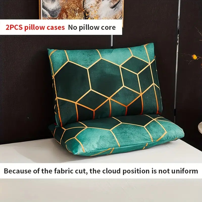 Elegant Geometric Microfiber Bed Set