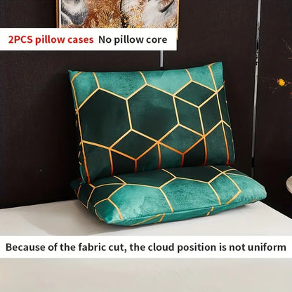Elegant Geometric Microfiber Bed Set