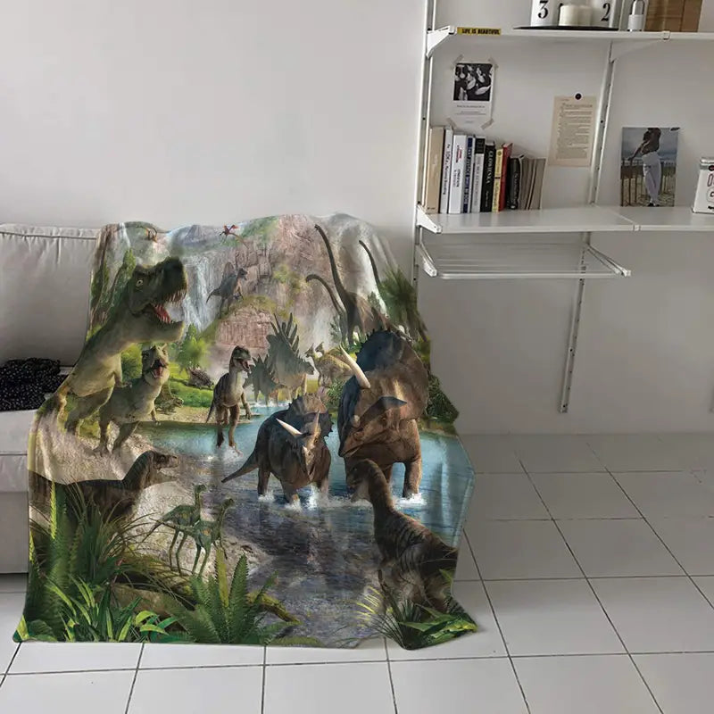 Dino Delight Flannel Blanket