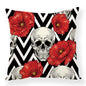 Futuristic Floral Skull Pillowcase