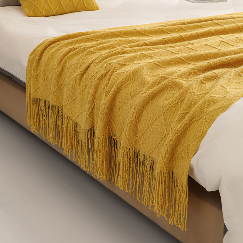 Luxury Fringed Knit Throw