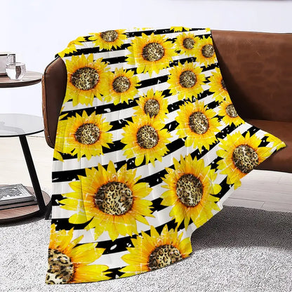 Sunflower Stripe Flannel Throw