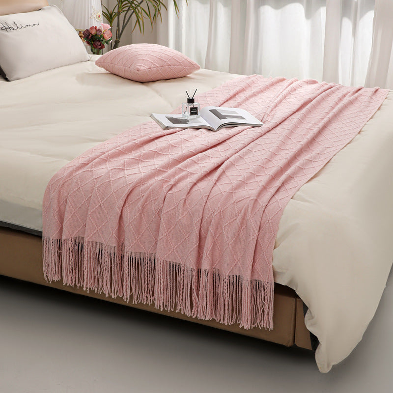 Luxury Fringed Knit Throw