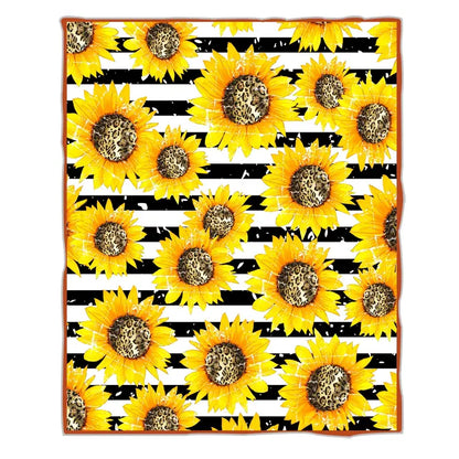 Sunflower Stripe Flannel Throw