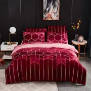 Elegant Geometric Microfiber Bed Set