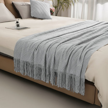 Luxury Fringed Knit Throw
