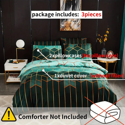 Elegant Geometric Microfiber Bed Set