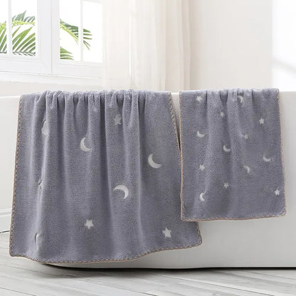 Star Moon Embroidered Luxury Bath Towels (2-Pack)