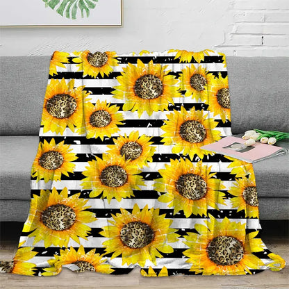 Sunflower Stripe Flannel Throw